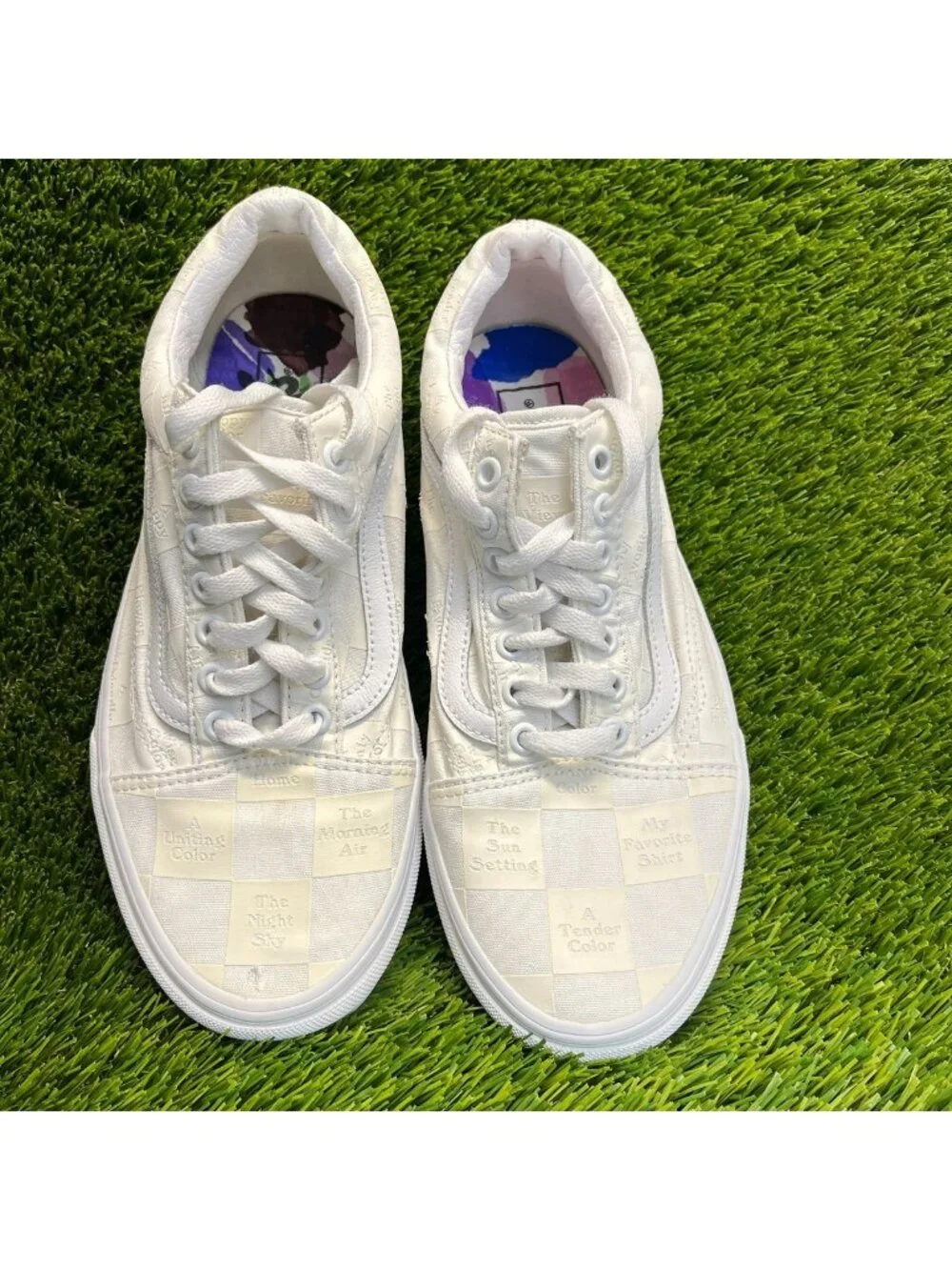 Vans Old Skool Mens Size 8.5 Beige White Athletic Walking Skate Shoes Sneakers_6